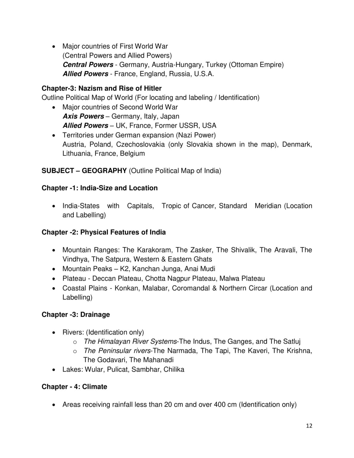 Class 9 Social Studies Syllabus 202021