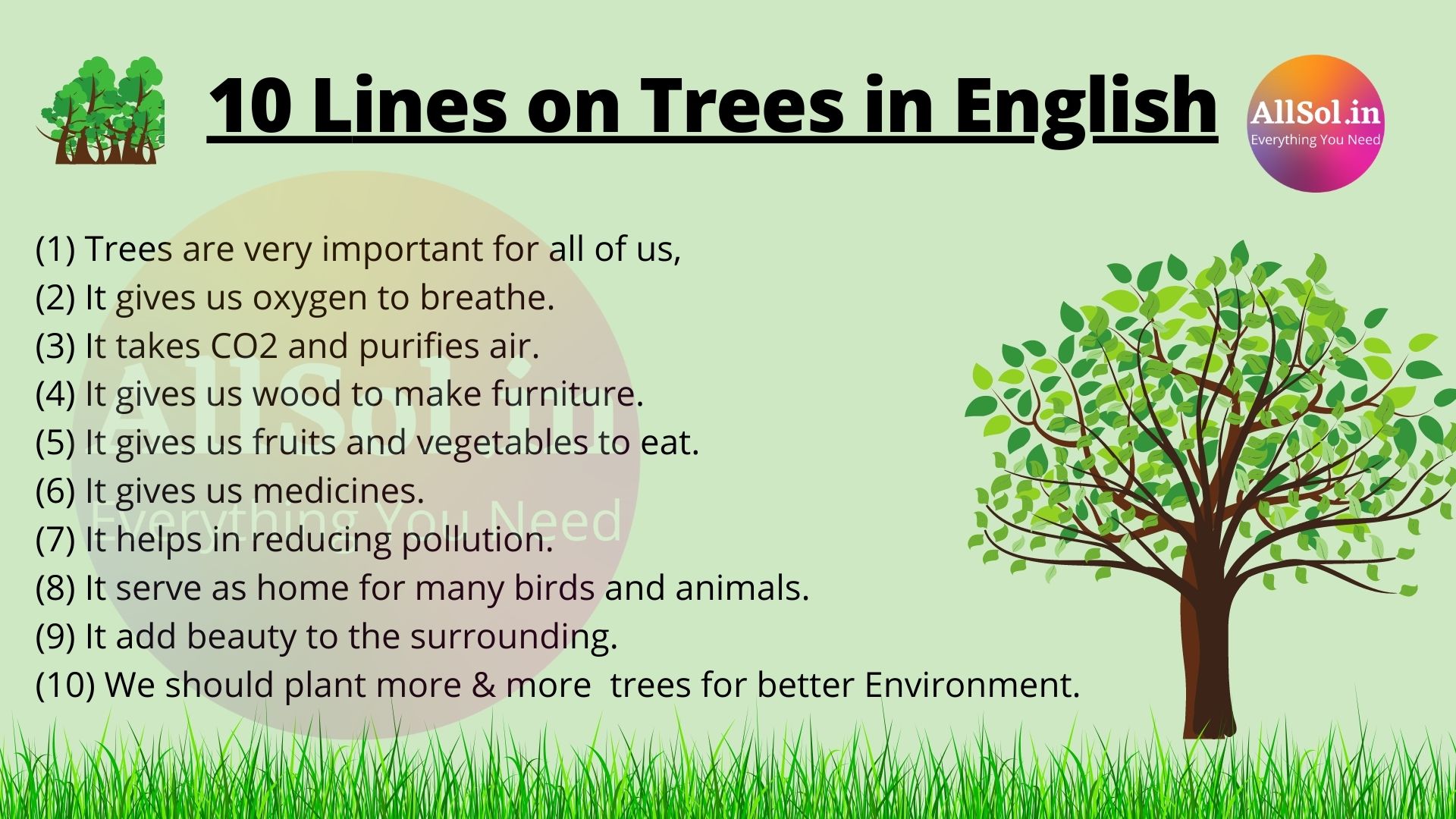 Lines on Trees in English