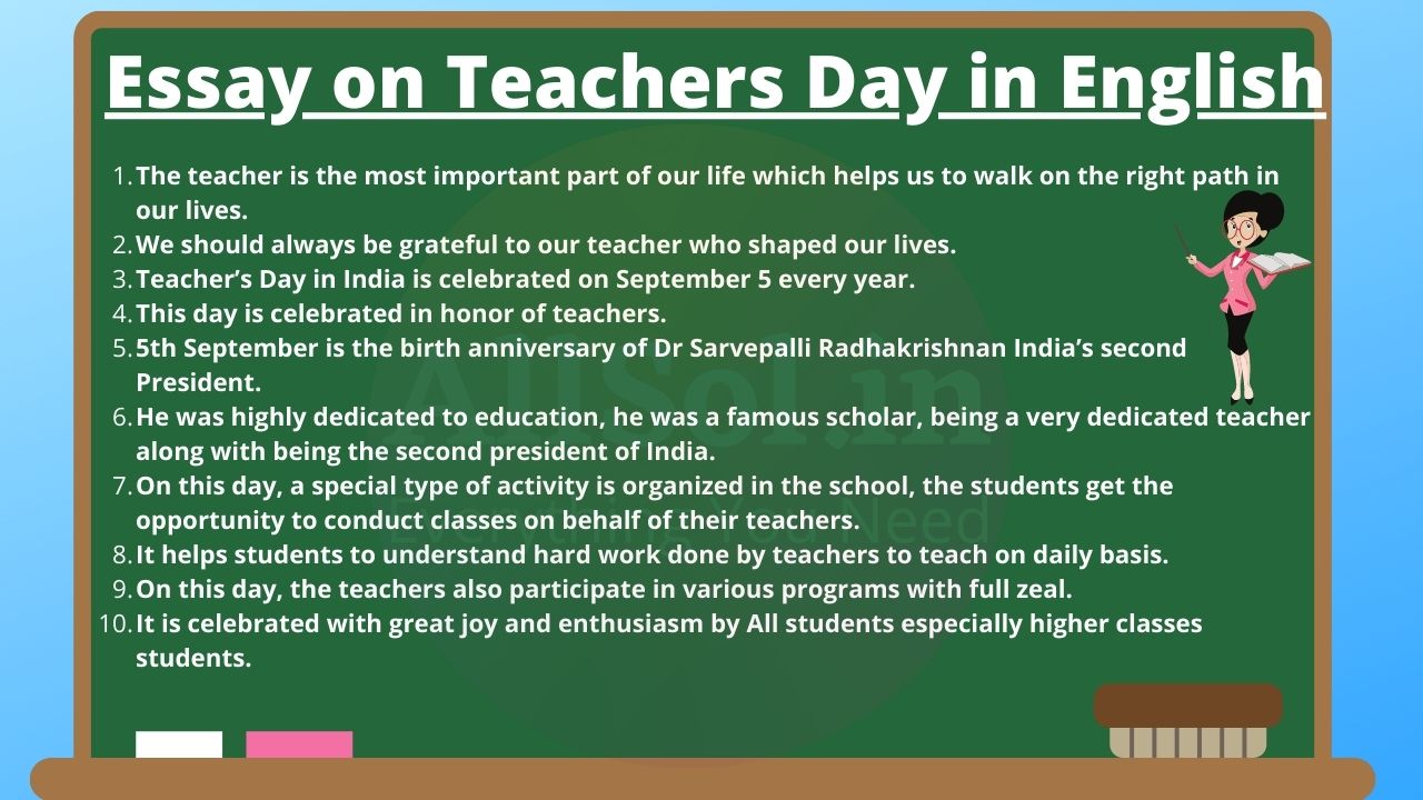 Essay on Teachers Day in English