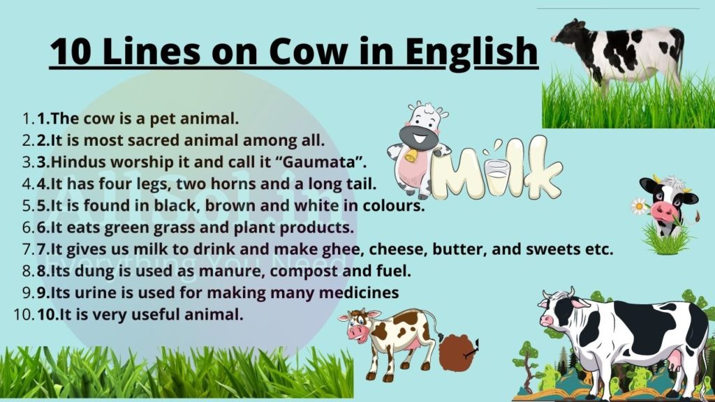 10 Lines on Cow in English