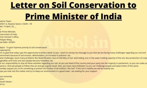 letter on soil conservation to prime minister of india